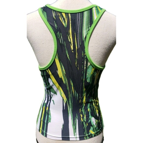 Nike Fit Dry Women Racer Back Tank Top Medium Green Top Activewear Athletic NICE - Picture 2 of 11